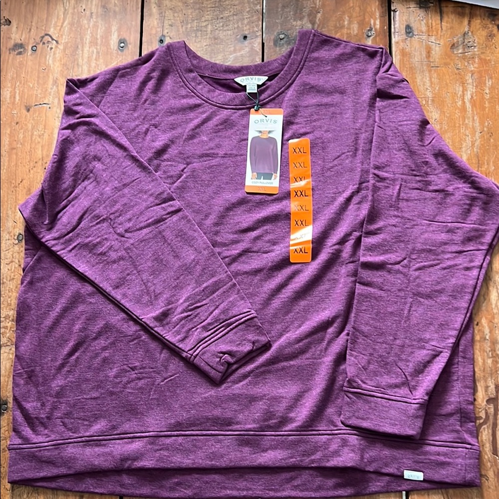 Orvis Onfire Purple Long Sleeve Relaxed Fit Sweatshirt - Size XXL